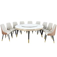 طاولة طعام رخام مع أرجل معدنية 10كرسي