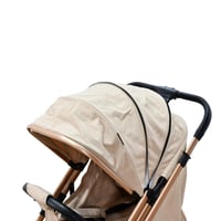 عربة أطفال قابلة للطي قماش بهيكل معدني بيج