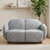 طقم كنب 2 مقعد فاخر مع كرسيين دوار وثابت رمادي