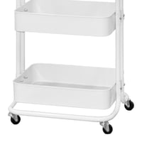 وحدة رفوف متحركة معدنية 3 أدوار ابيض