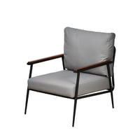 كرسي مفرد جلد بهيكل معدني تصميم عصري رمادي