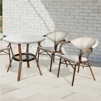 جلسة خارجية 4 مقاعد و طاولة بسطح زجاجي