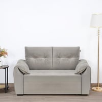 كنبة قابلة للتعديل إلى سرير - رمادي فضي