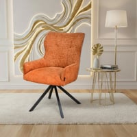 كرسي مفرد قماشي بقاعدة معدنية برتقالي