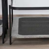 طقم طاولات خدمة 5 قطع من الراتان والزجاج