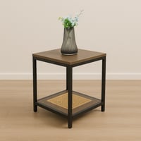 طاولة خدمة من الخشب والراتان2 دور