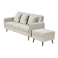 كنبة مودرن 3 مقاعد قماش مع صندوق تخزين