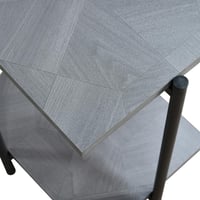 طقم طاولات خدمة 7 قطع 2 دور خشبي رمادي