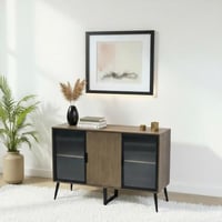 دولاب بوفيه خشب بأبواب أكريلك 120 سم