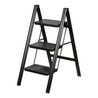 سلم معدني 3 درجات عملي أسود 80×40 سم