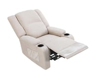 كرسي لواني استرخاء فخم ثابت قماشي مودرن بيج