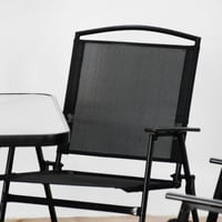 جلسة حديقة 4 مقاعد و طاولة أسود