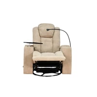 كرسي الملوك استرخاء هزاز دوار مع رف طاولة بيج غامق