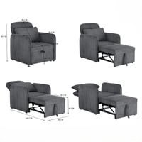 كرسي قابل للتعديل لسرير 2*1 مفرد رمادي غامق