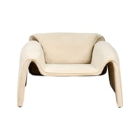 كرسي مفرد مودرن قماشي بهيكل خشبي بيج