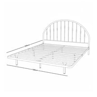 هيكل سرير معدني أبيض 180×200 سم