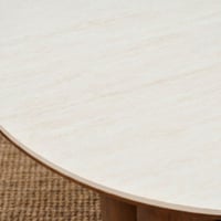 طاولة خدمة مفردة مودرن سطح رخام بقاعدة خشبية