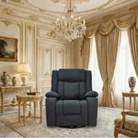 كرسي استرخاء هزاز دوار قماشي مودرن رمادي غامق