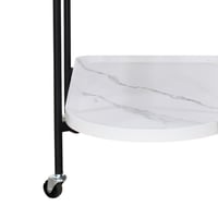 عربة تقديم عصرية من الخشب والمعدن ابيض