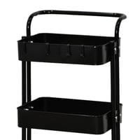 وحدة رفوف متحركة معدنية 3 أدوار أسود