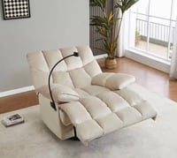 كرسي السعادة استرخاء فخم هزاز دوار بحامل جوال رماد...