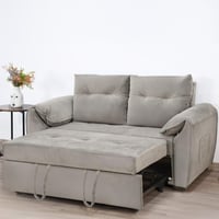 كنبة قابلة للتعديل إلى سرير - رمادي فضي