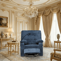 كرسي استرخاء فخم هزاز دوار مع حامل جوال أزرق