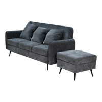 كنبة مودرن 3 مقاعد قماش مع صندوق تخزين