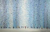 لوحة جدارية بتداخل ألوان زرقاء