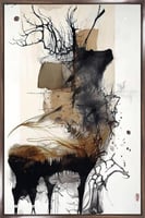 لوحات فنية معبرة اندماج طبيعه بتدرجات بنية على الخ...