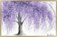 لوحة جدارية لشجرة بنفسجية بأسلوب انسيابي هادئ 120x...