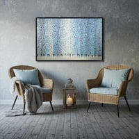 لوحة جدارية بتداخل ألوان زرقاء