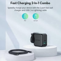 مجموعة شاحن الحائط بمنفذين 20 ، 18 وات من راف باور...