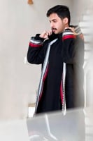 فروه اسود مطرز بسدو احمر