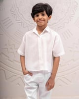 قميص كتان كم طويل]