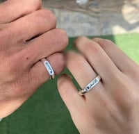 دبلة احرف او تاريخ حسب الطلب فضة خالص