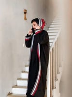 فروه اسود مطرز بسدو احمر