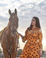 فستان طراز شالكي - برتقالي