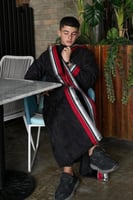 فروه اسود مطرز بسدو احمر