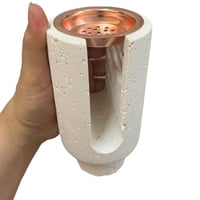 قالب سيليكون مبخره او شمعدان بنمط حجر ترافرنتين .