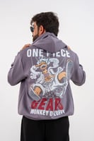 هودي رمادي بتصميم شخصية مونكي دي لوفي الجير الخامس