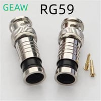 موصل ضغط BNC RG59 نحاسي فضي اللون