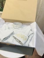 ثوب اطفال قماش لنن بتطريز اسم