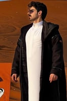 فروة ملكي فاخر جوخ مبطنة بفرو ناعم مع شال