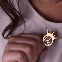 سلسال بناتي بالاسم والتاج مرصع بالزركون