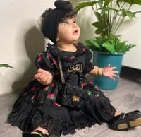 فستان شالكي اسود/دانتيل