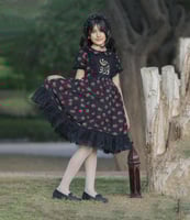 فستان شالكي اسود/دانتيل