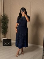 طقم ناعم بلون كحلي