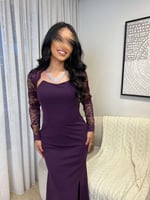 فستان موف غامق انيق لمظهر راقي