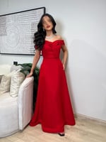 فستان ناعم احمر انيق